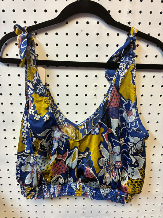 Free People Weekend In Montauk Crop Top in the Ocean Combo color and a polyester material Women Size Large