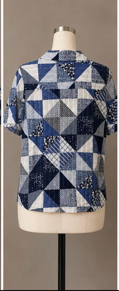 A.N.A Patchwork Top~Women’s Size Medium 8/10~ Great Condition
