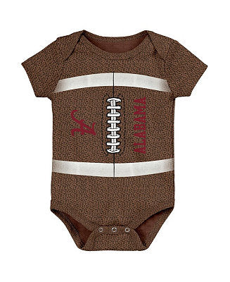 Alabama Crimson Tide Catch Me Football Baby Bodysuit Size 3-6mons