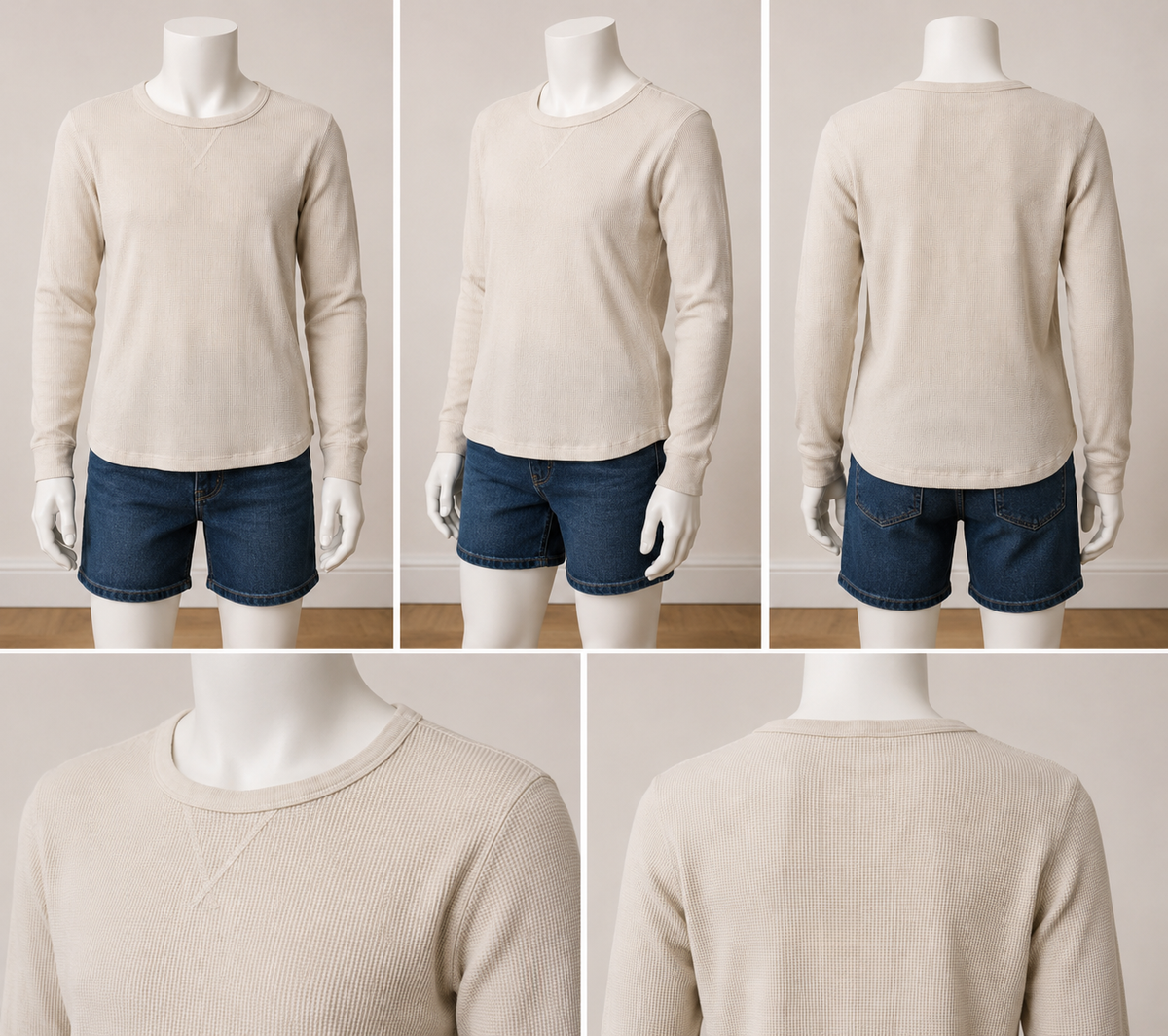 Cat & Jack Kids Size 14 Cream Long Sleeve Thermal Shirt
