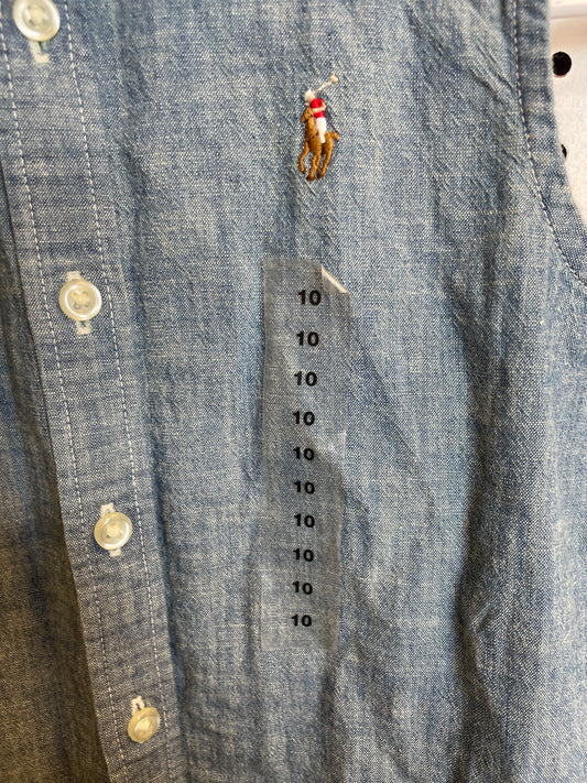 Polo Sleeveless Denim Girls Top Size 10-New With Tag