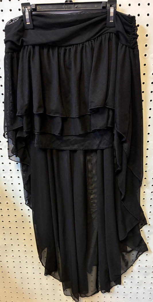 Fashion Nova High Low Maxi Sheer Skirt - Black Large