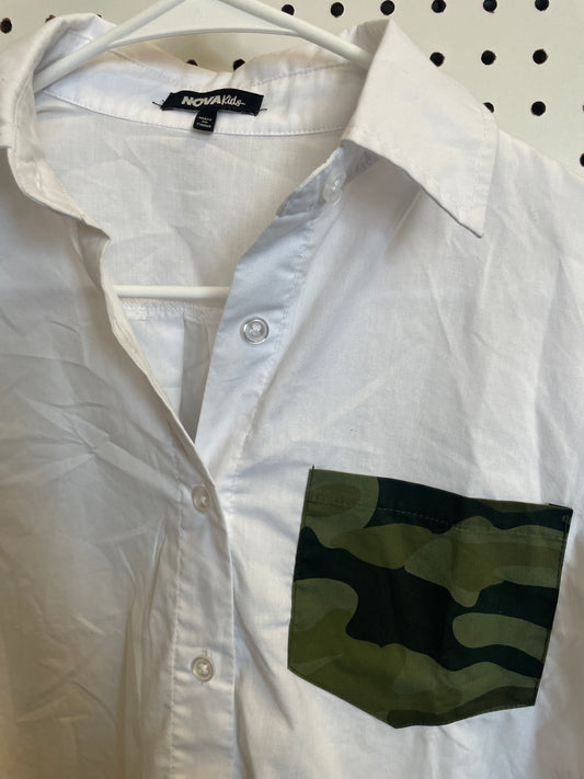 Mini Ollie Long Sleeve Shirt - White Size 8