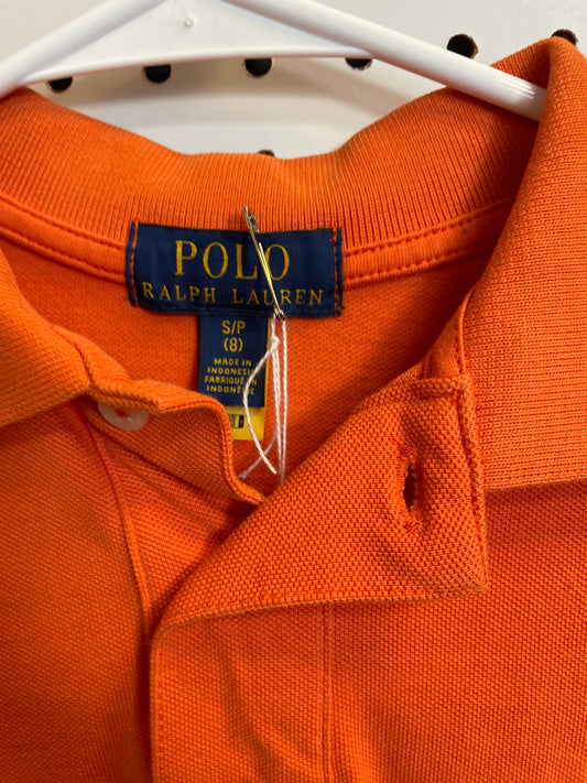 Ralph Lauren Polo Orange Pony Casual Preppy Shirt-Boys Size 8