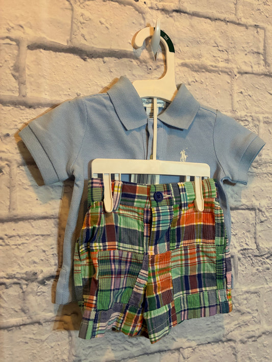 Polo Ralph Lauren
Baby Boys Polo Shirt & Madras Plaided Shorts Set-Size 3 Mons- New With Tag