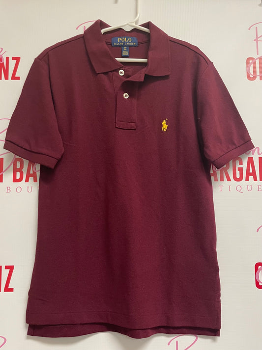 Boys Polo Ralph Lauren Classic Wine Cotton Solid Mesh~Size 8~Great Condition