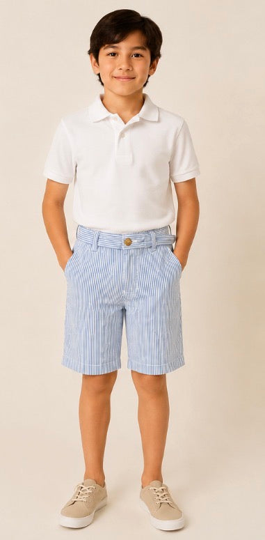 Polo Ralph Lauren boys’ light-blue and white striped shorts in size 10