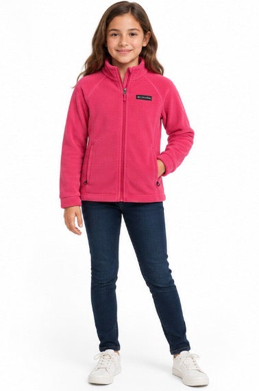 Columbia Girls Hot Pink Benton Springs Fleece Jacket Size 10/12