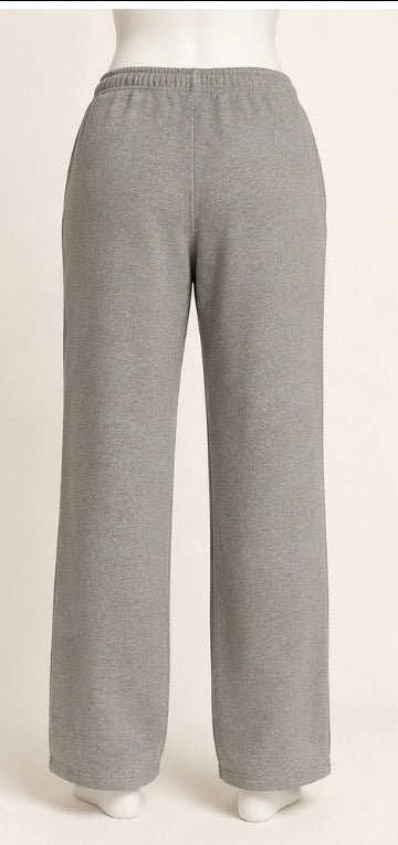 Nike Women’s Gray Straight-Leg Fleece Sweatpants Size Large