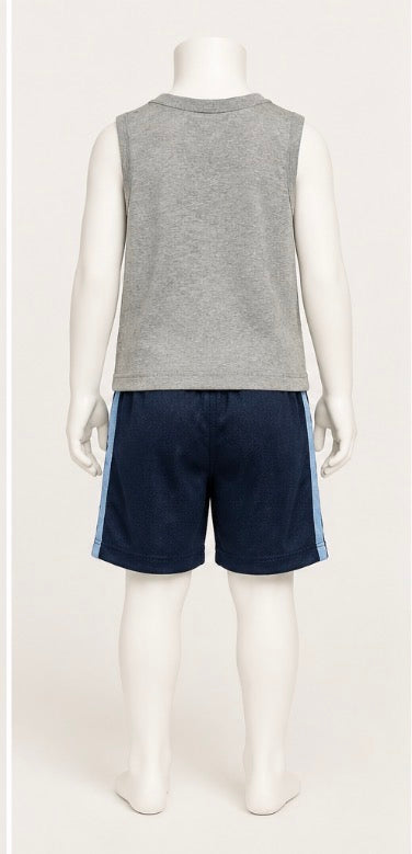 Nike Baby Boys 2-Piece Athletic Outfit Set Gray & Navy – 18 Months