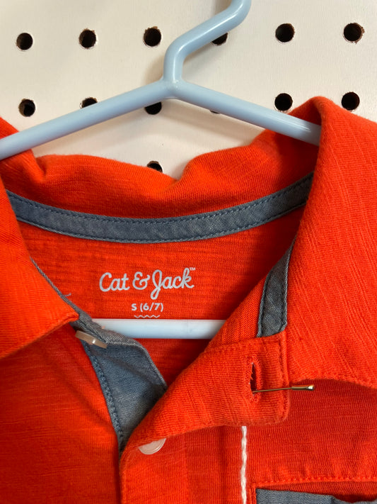 Cat & Jack Orange Top Size 6/7