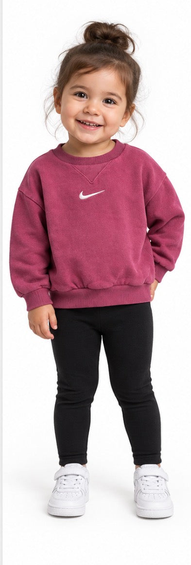 Nike Toddler Girls Berry Pink Swoosh Sweatshirt Size 2T