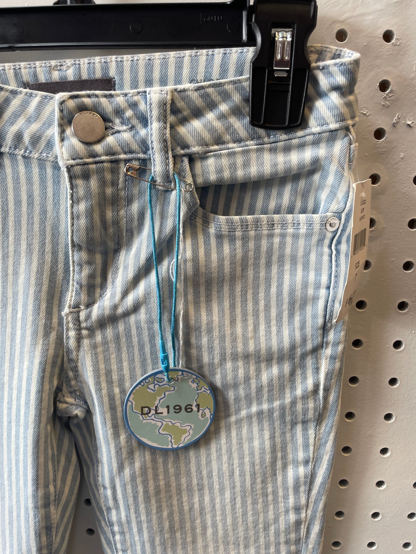 DL 1961 Girls Size 7 Chloe Striped Skinny Jeans- New with Tag