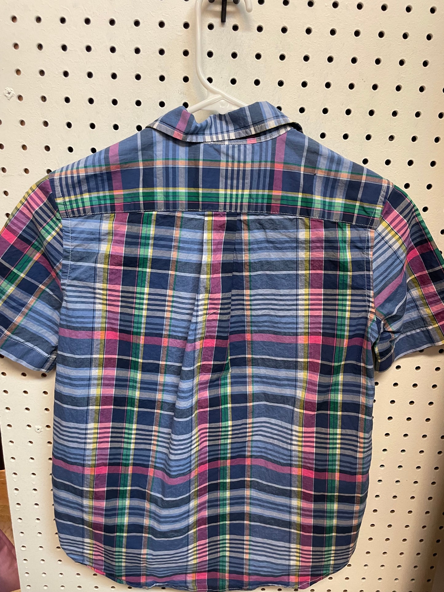 Polo Ralph Lauren Classic Fit Plaid  Blue Short Sleeve Boys Size 10/12
