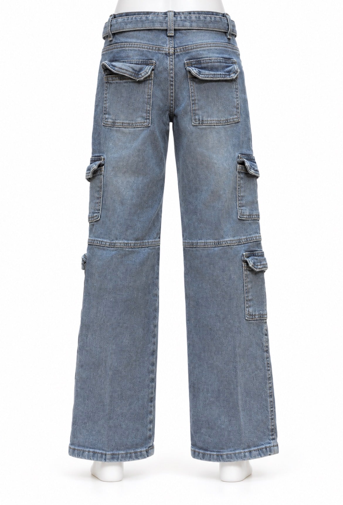 Red Bottom Cargo Jeans Pants with Belt Size 16