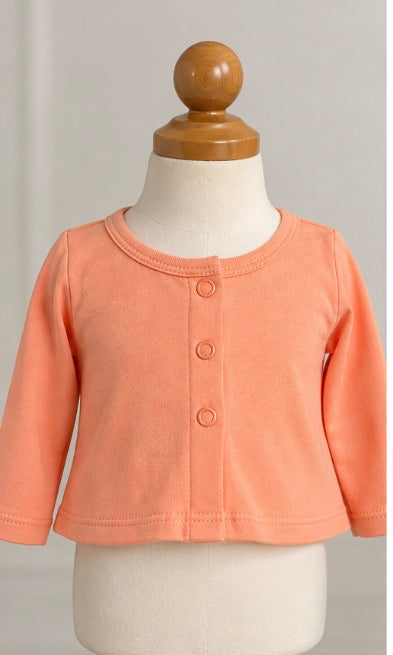 Child of Mine by Carter’s Newborn Peach Long Sleeve Snap-Front Cardigan