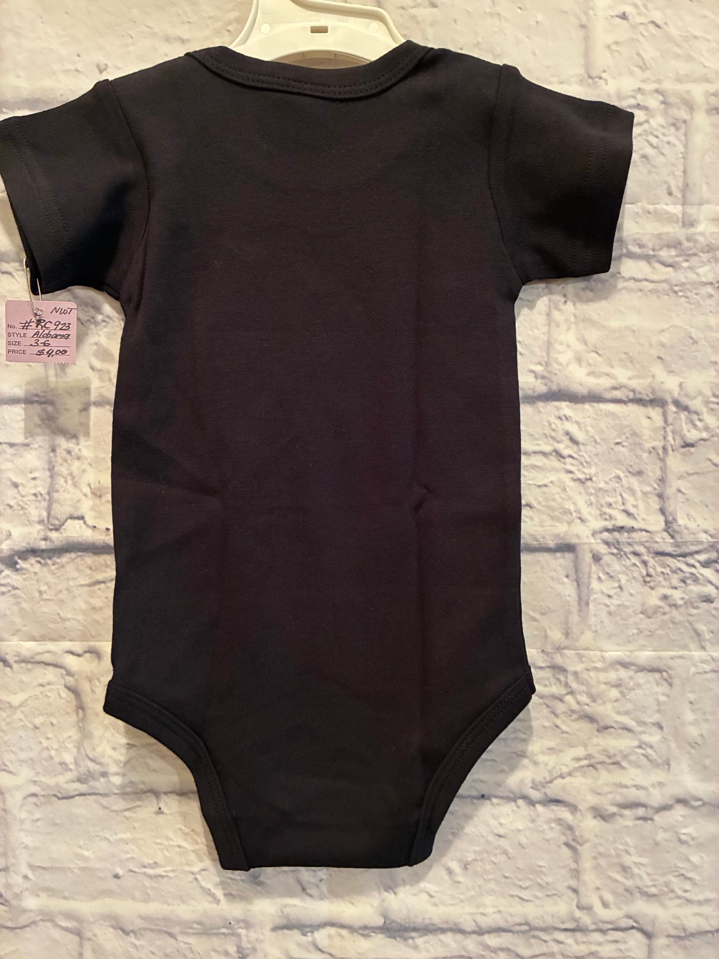 Black Alabama Crimson Tide A Bodysuit NWT Size 3-6mons