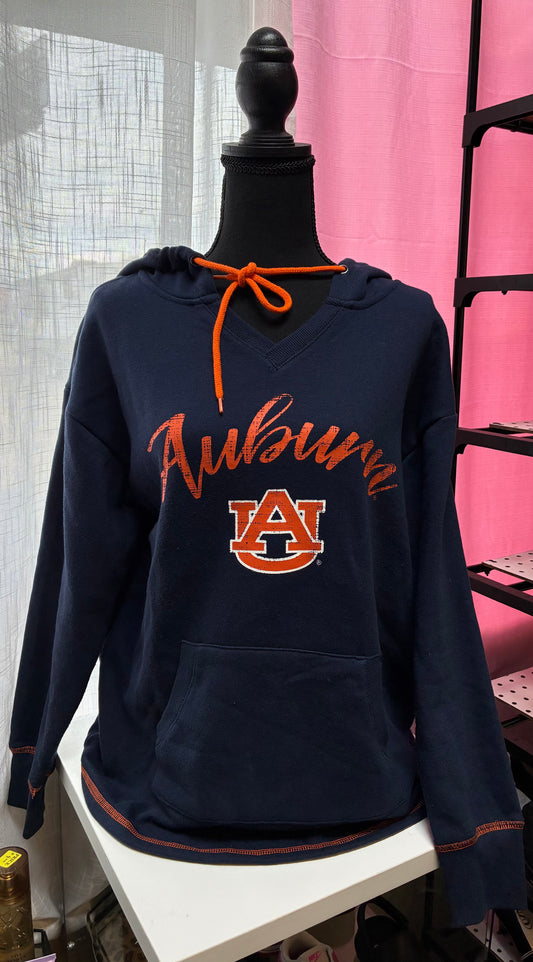 Women's Stadium Athletic Navy Auburn Tigers Big Logo Pullover Hoodie- Size Medium 🧡💙