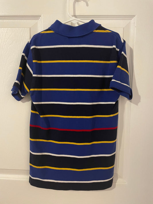 Polo Ralph Lauren Boys Blue Multi Stripe Big Pony Cotton Polo Shirt, Size 8~ Great Condition
