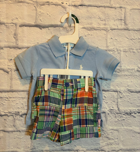 Polo Ralph Lauren
Baby Boys Polo Shirt & Madras Plaided Shorts Set-Size 3 Mons- New With Tag