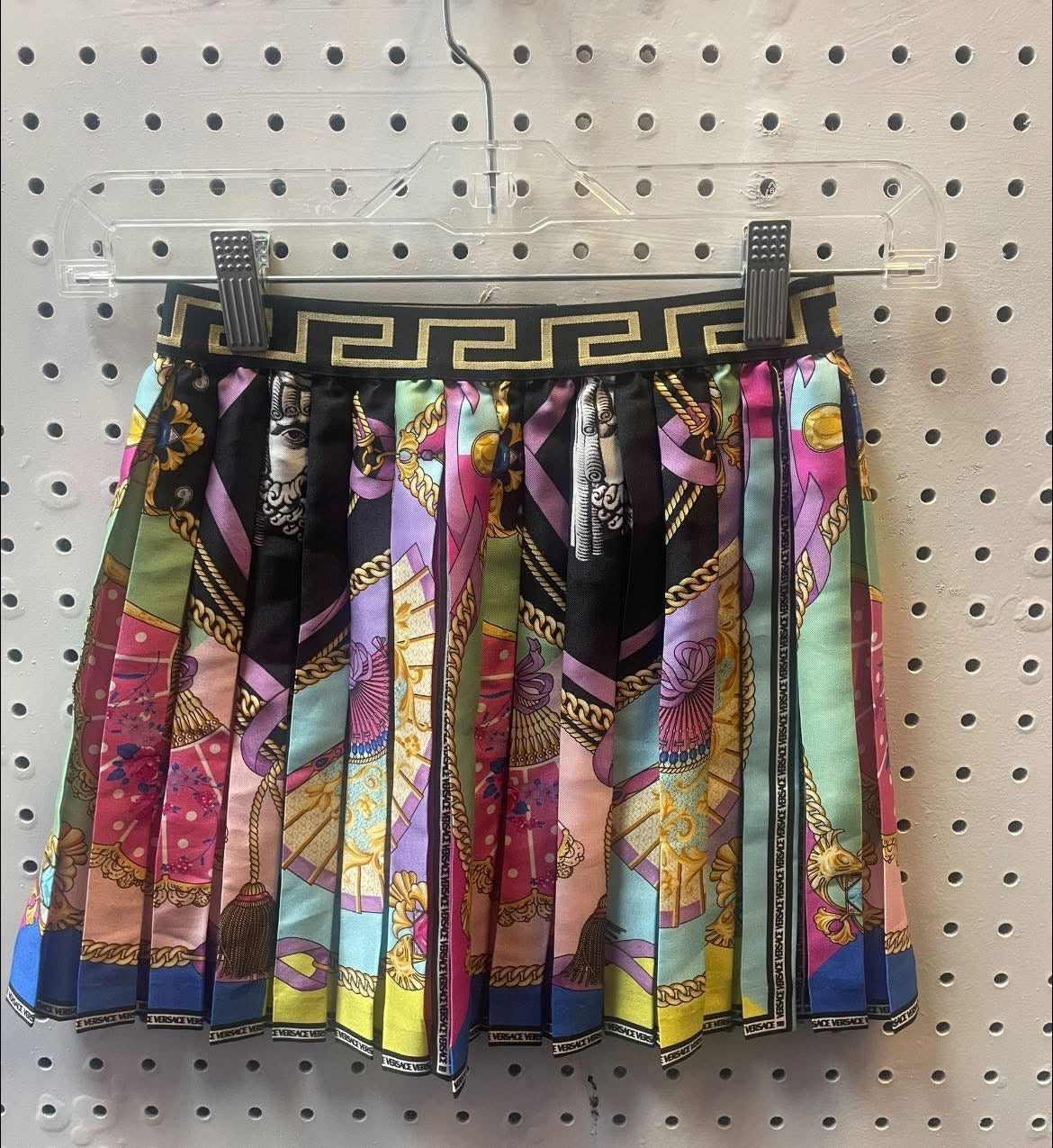 VERSACE Girl’s Poli I Ventagli Pleated Skirt, Size 8