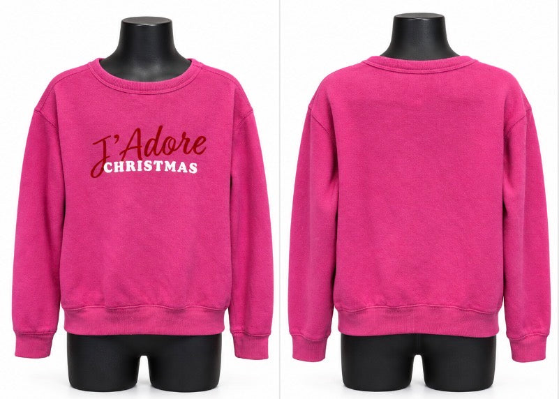 Wondershop Girls Pink J’Adore Christmas Sweatshirt Size 10/12