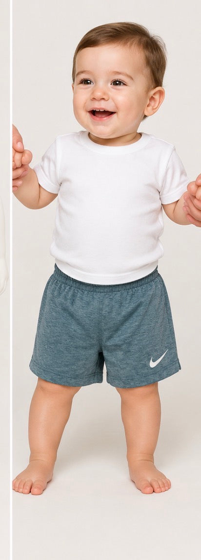 Nike Dri-FIT Baby Boys Heathered Teal Athletic Shorts Size 12mons