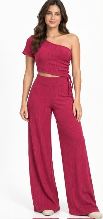 Shein Pink Ribbed Knit two-piece outfit Size Large /Tall
