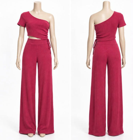 Shein Pink Ribbed Knit two-piece outfit Size Large /Tall