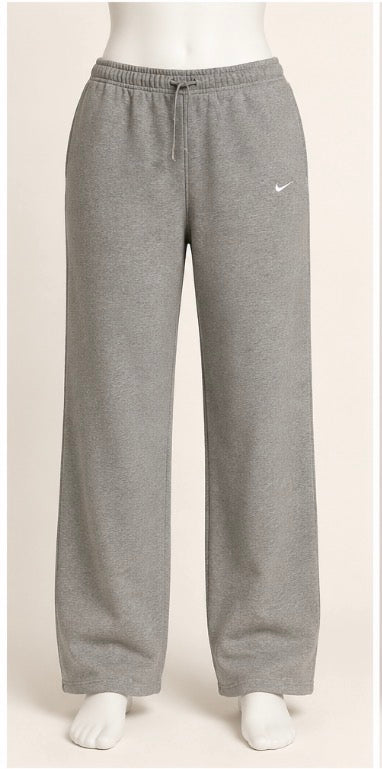 Nike Women’s Gray Straight-Leg Fleece Sweatpants Size Large