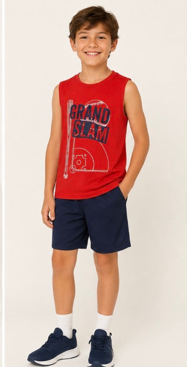Carter’s Boys Grand Slam Baseball Sleeveless Shirt Red Size XL