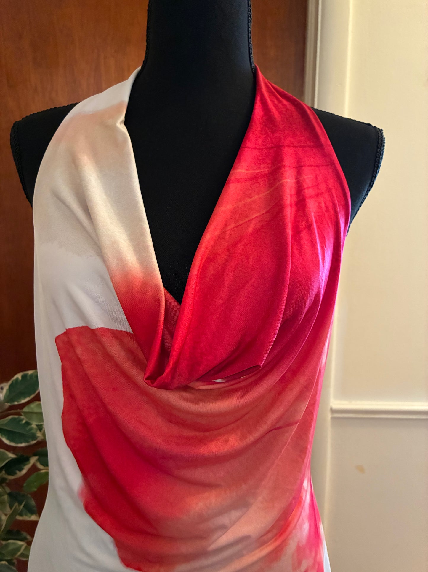 Vanessa Floral Backless Mini Dress - Red/combo Size Large