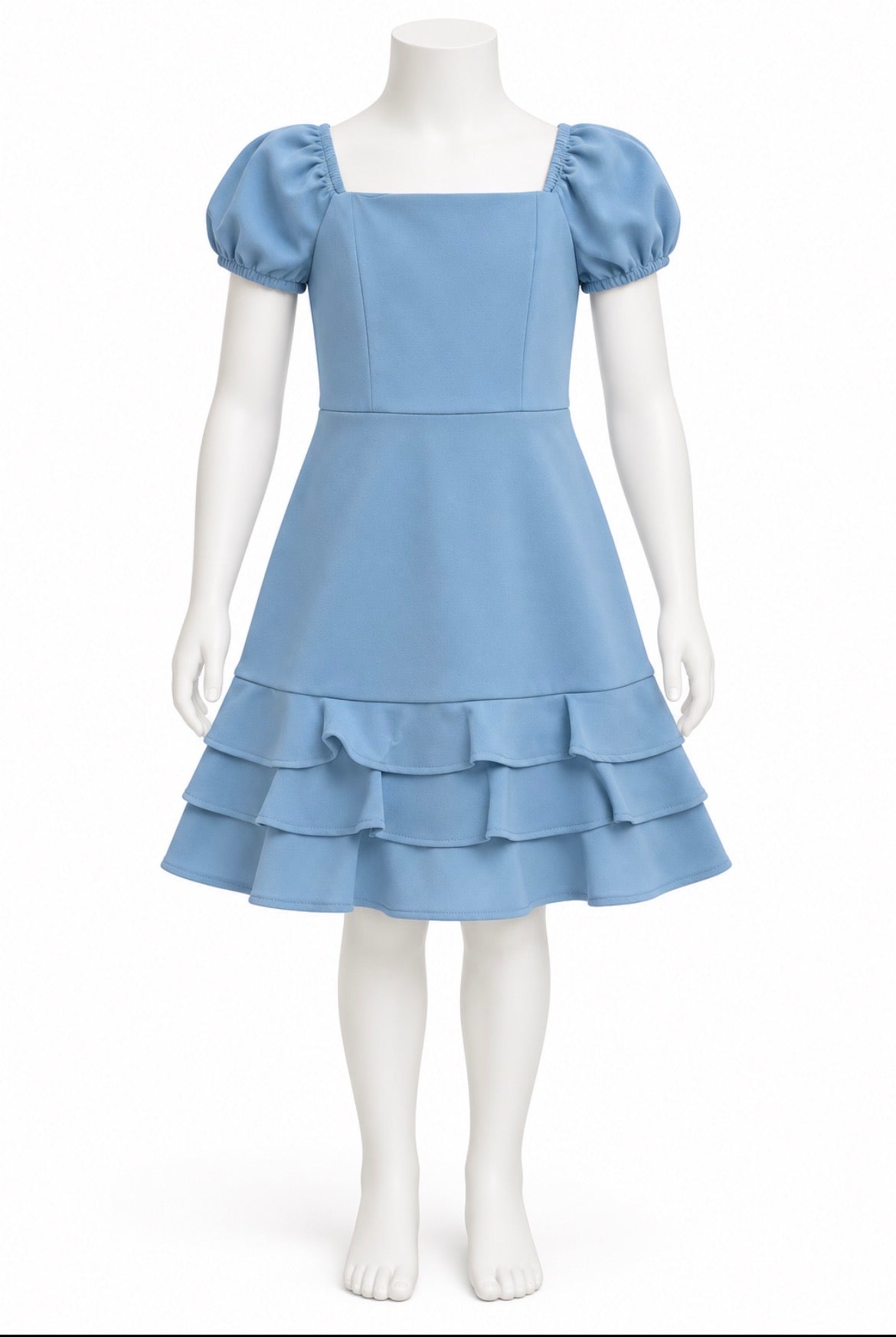 Rare Edition Light Blue Girls Summer Dress with Ruffle Hem Size 12