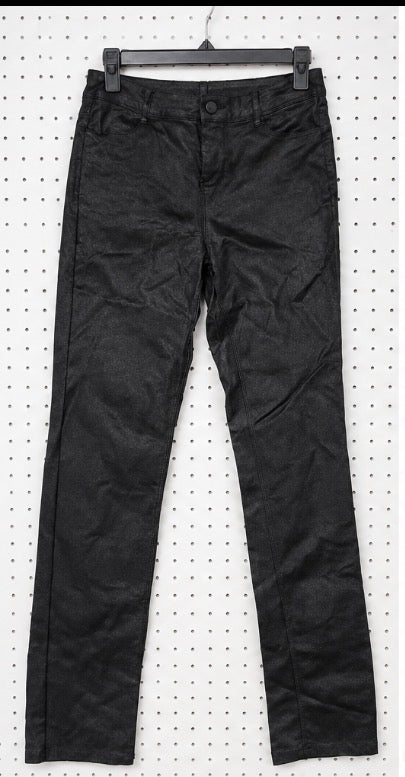 Fashion Nova Women’s Black Coated Straight-Leg Pants Size M/L