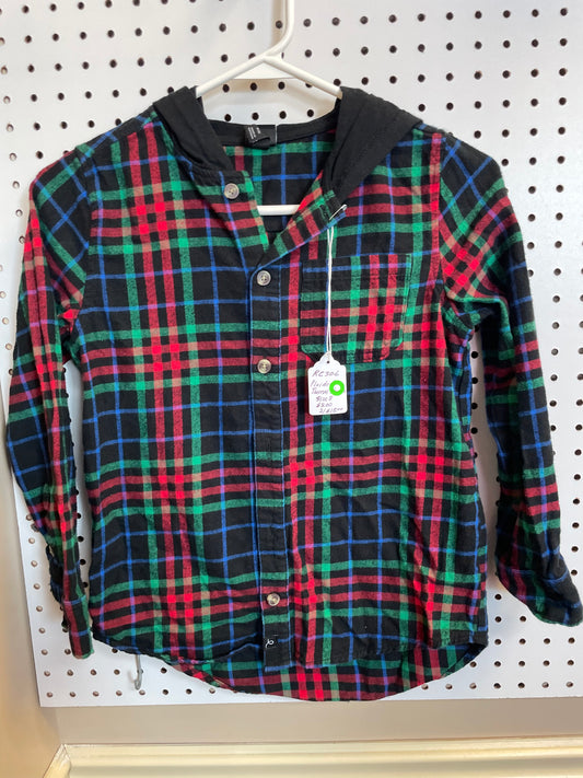 Multi Color Plaided Thermal Hoodie Boys Size 8