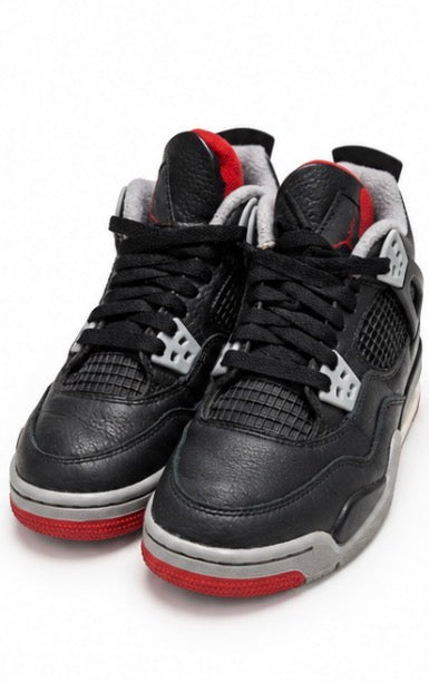 Nike Air Jordan 4 Retro Bred Boys Sneakers Size 4Y