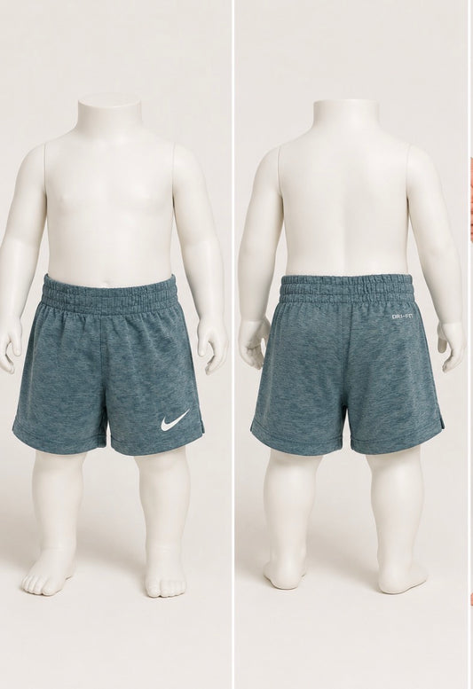 Nike Dri-FIT Baby Boys Heathered Teal Athletic Shorts Size 12mons