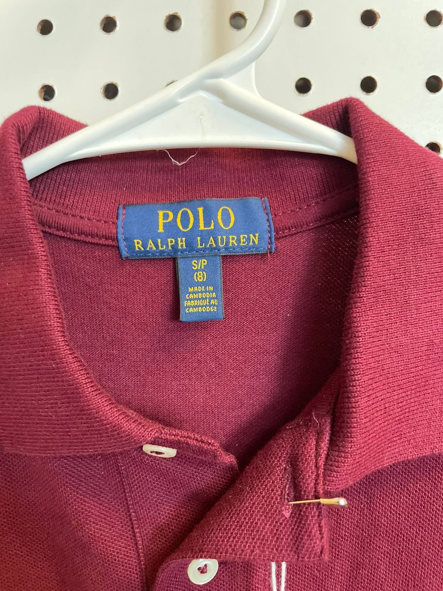 Ralph Lauren Burgundy Polo Boys Size 8-Excellent Condition