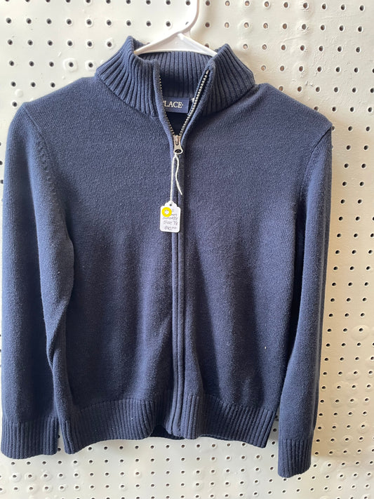 Children Place Zip Up Sweater - Navy Blue Boys Size 7/8