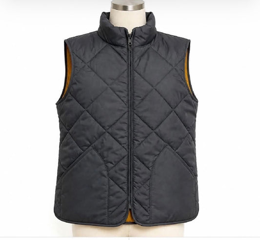 Classic Club Boys Size 14/16 Black Diamond Quilted Zip Vest