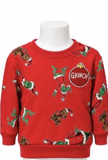 Dr. Seuss Grinch Christmas Toddler Sweatshirt Size 2T