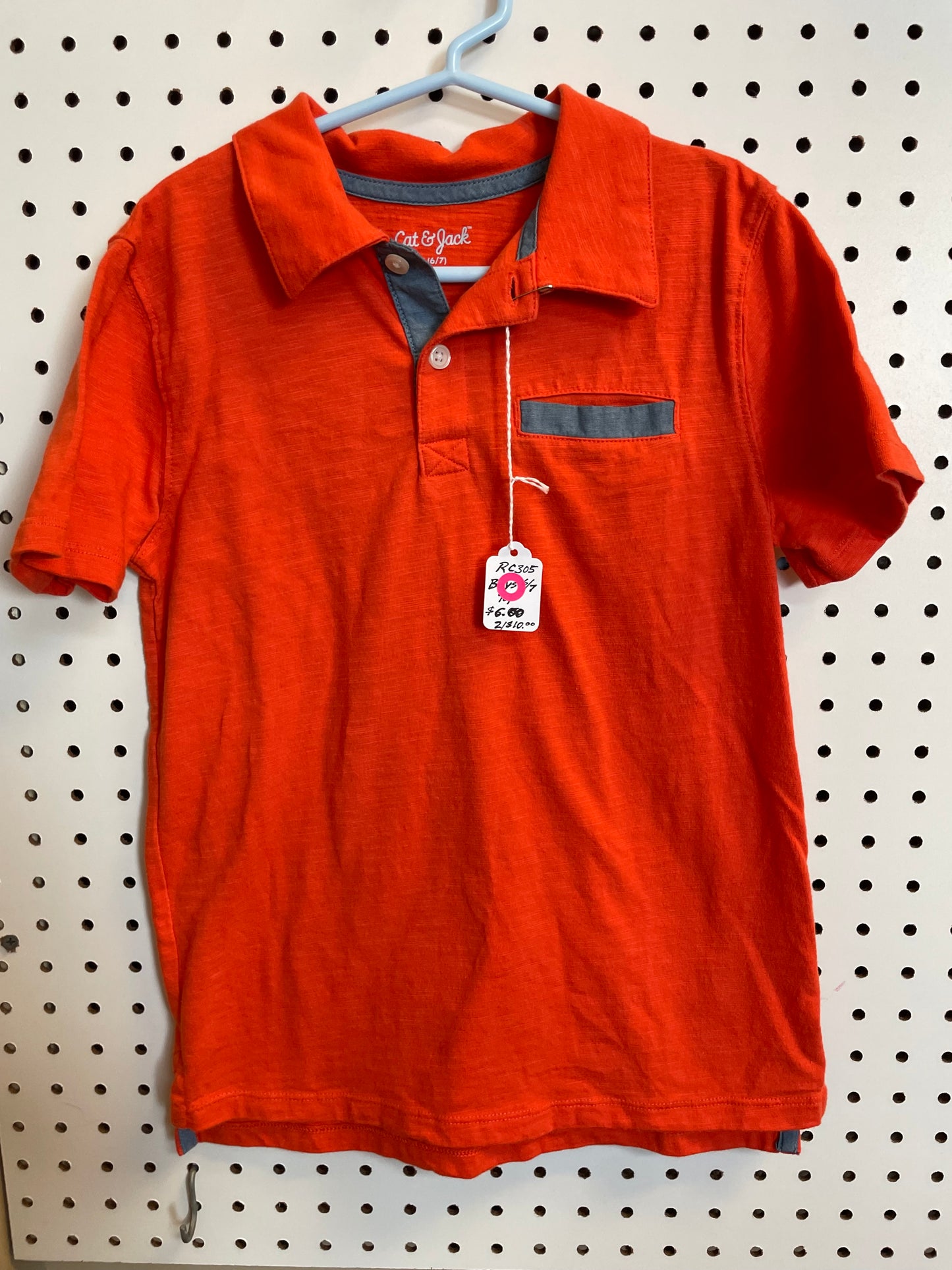 Cat & Jack Orange Top Size 6/7