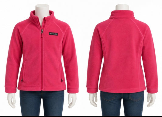Columbia Girls Hot Pink Benton Springs Fleece Jacket Size 10/12
