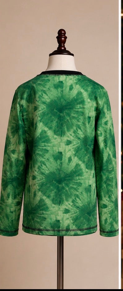 Minecraft Boys Green Long-Sleeve Shirt Size 14
