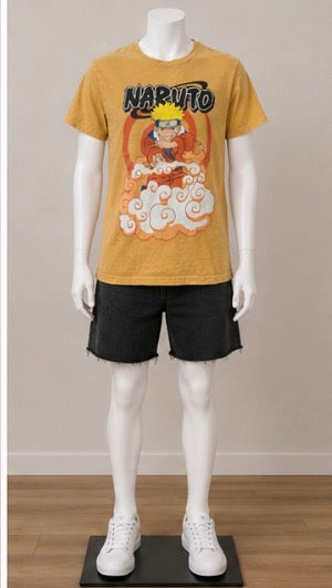 Naruto Uzumaki Mustard Yellow Graphic T-Shirt Size XL 14