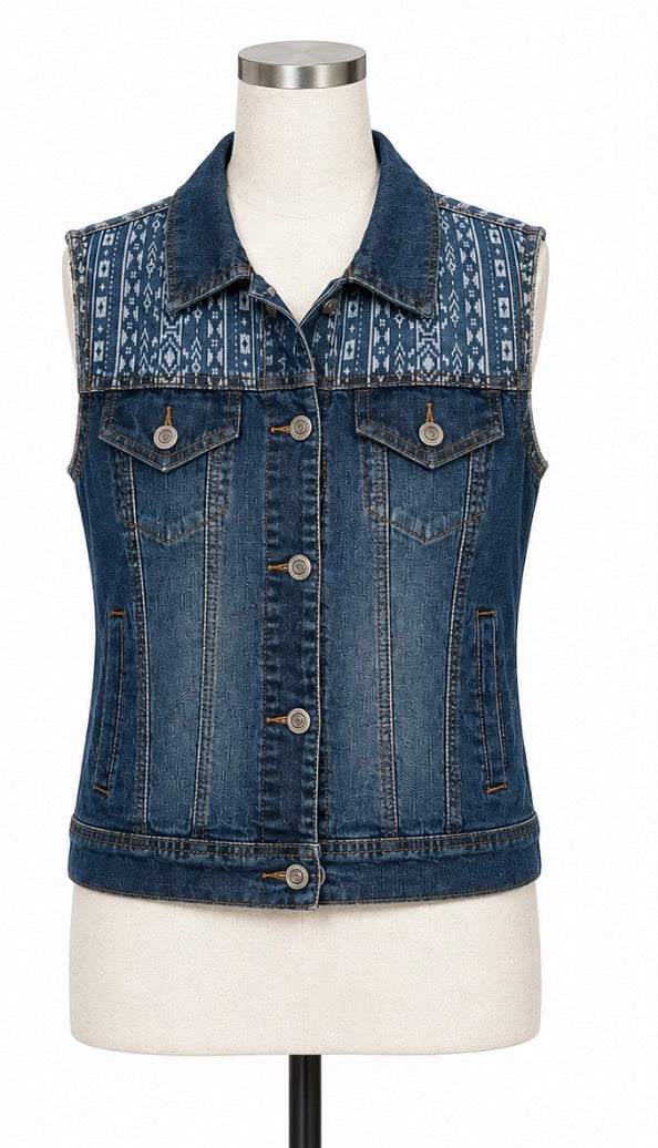 Wax Jean Denim Vest - Women Size 10