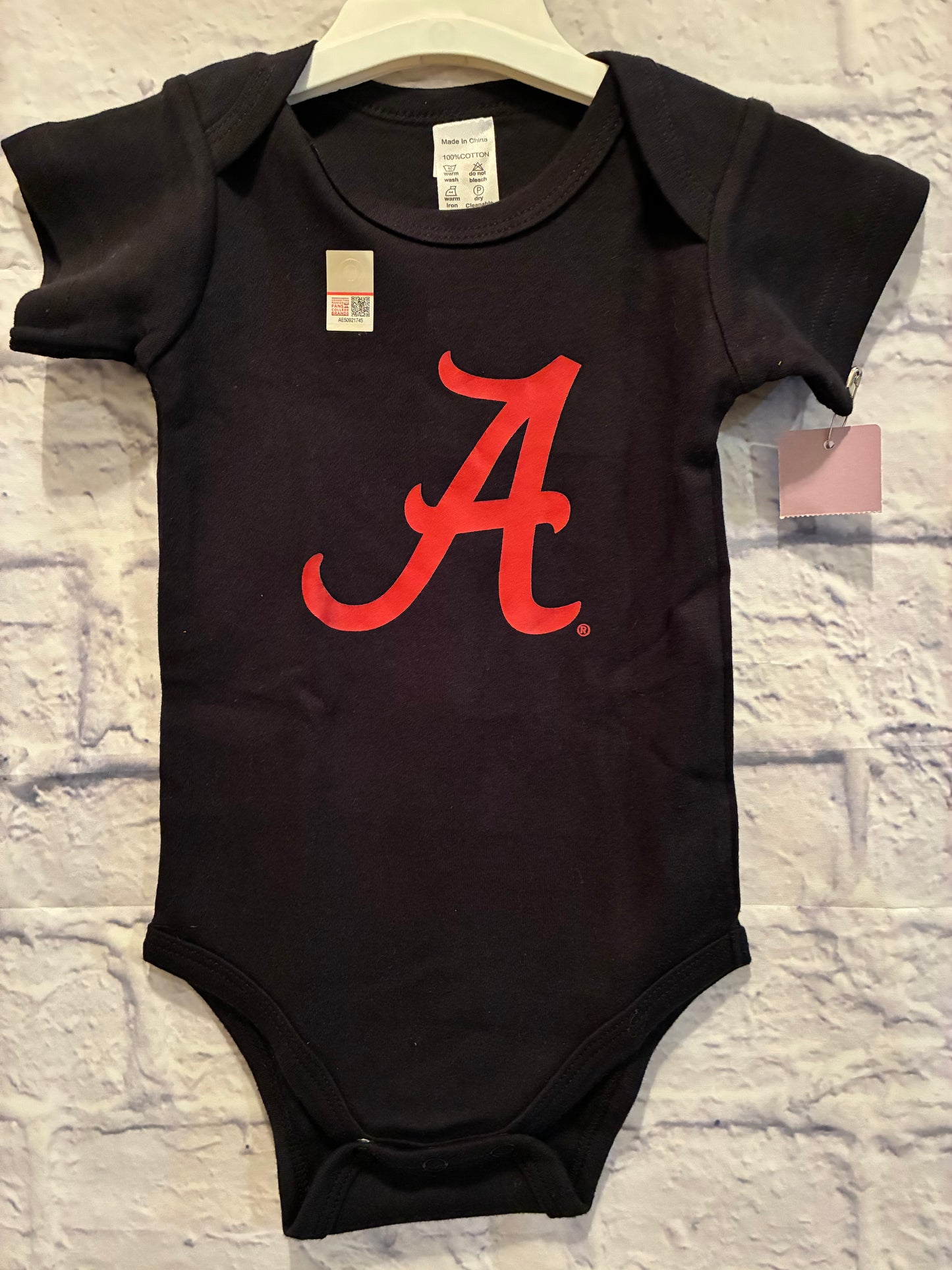 Black Alabama Crimson Tide A Bodysuit NWT Size 3-6mons