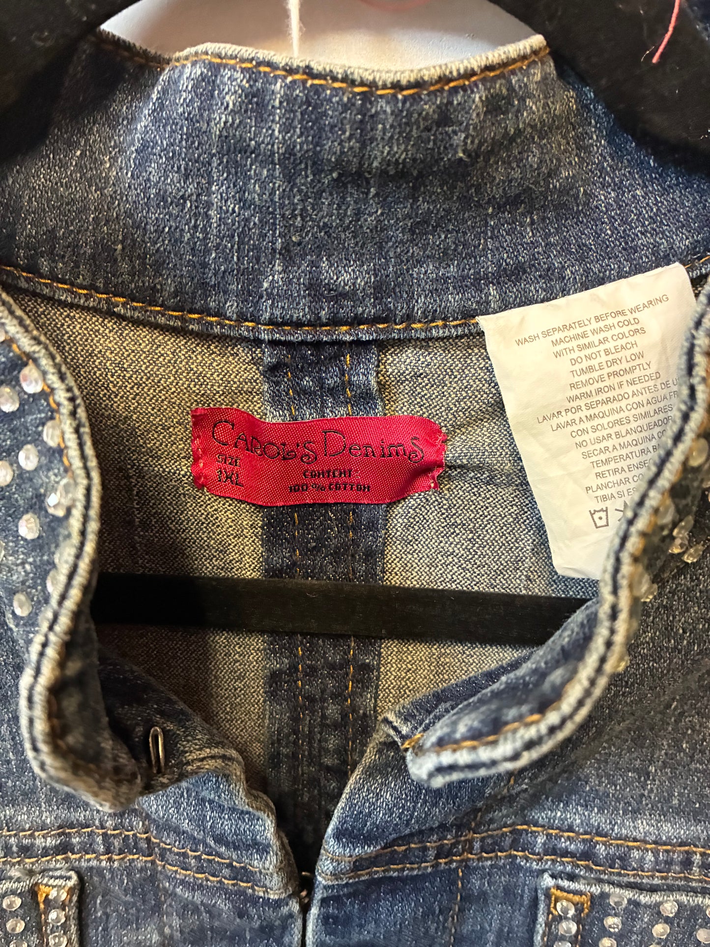Women's Carols Denim Blazer Jacket Size 1XL