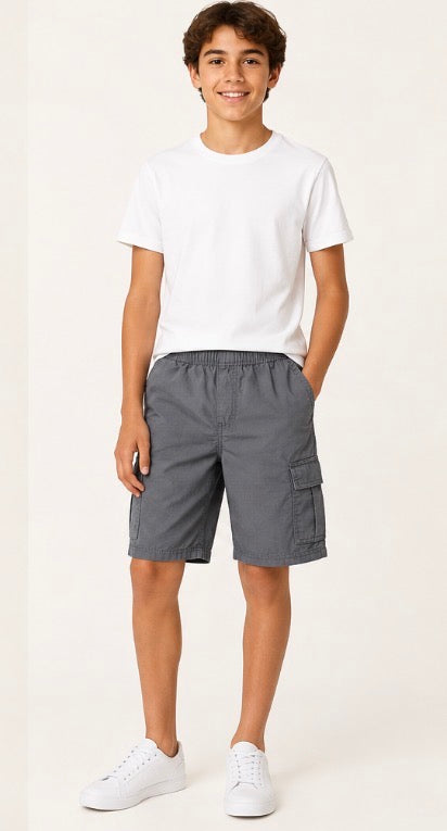 The Children’s Place Boys Size 16 Gray Pull-On Cargo Shorts