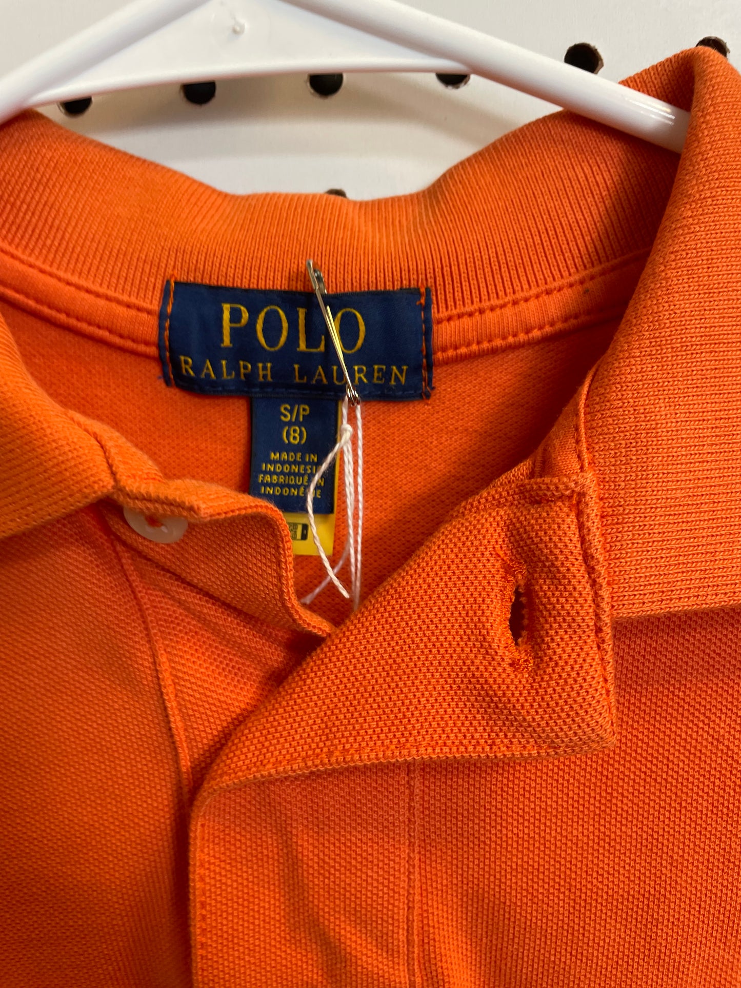 Ralph Lauren Polo Orange Pony Casual Preppy Shirt-Boys Size 8
